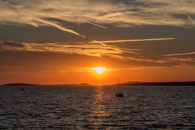 Sunset in Croatia. Mali Losinj.